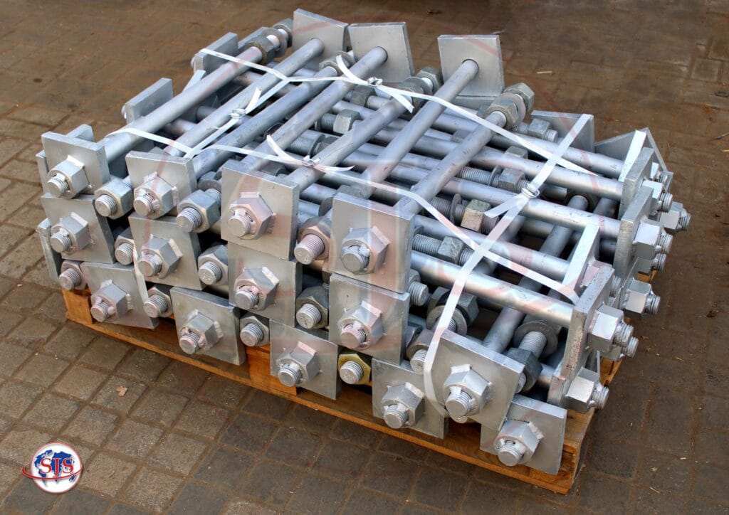 ASTM A36 HDG ANCHOR BOLT WITH NUTS + WASHERS + WELDED PLATE