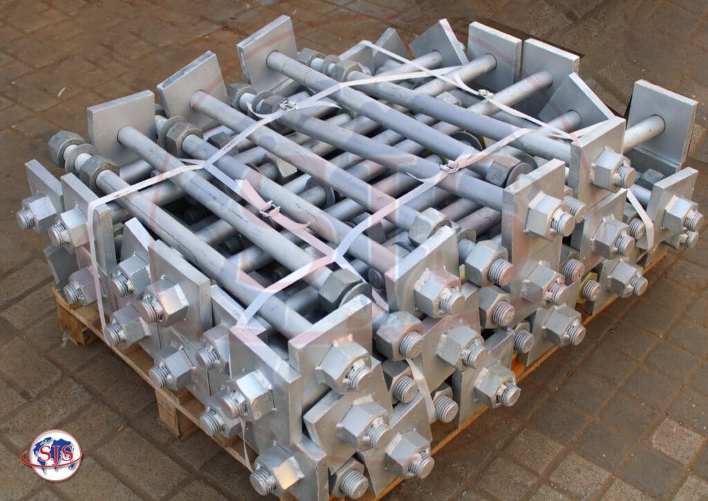 ASTM A36 HDG ANCHOR BOLT WITH NUTS + WASHERS + WELDED PLATE