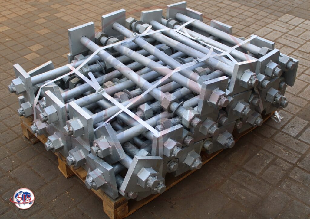 ASTM A36 HDG ANCHOR BOLT WITH NUTS + WASHERS + WELDED PLATE